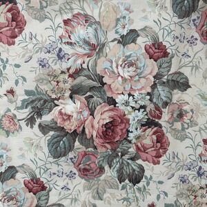 VTG NWOT JCPenney 2 Ashford 9065 Floral Curtain Panels Pink Burgundy 80x84 USA